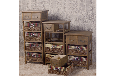 Shelf Unit with baskets (G111) Brown 3 sizes